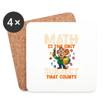 Mathe - Untersetzer (4er-Set) - Weiß - Vorne
