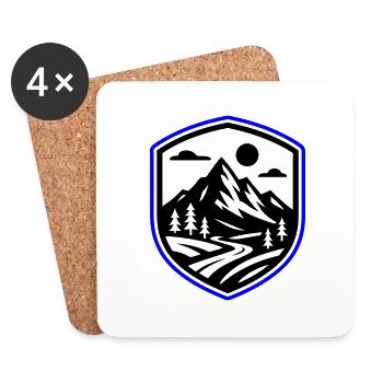 Montagnes, Nature, Paysage - Dessous de verre (lot de 4) - blanc - Devant