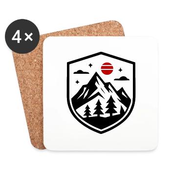Montagnes Nature Extérieur - Dessous de verre (lot de 4) - blanc - Devant