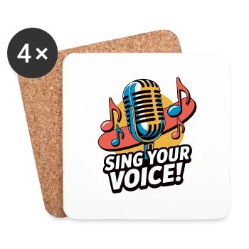 PEOPLE SINGING KARAOKE - Coasters (set of 4) - white - Front