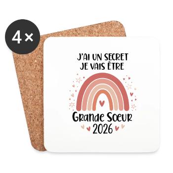 Enfant Future Grande Soeur Je Vais Etre Grande Soe - Dessous de verre (lot de 4) - blanc - Devant