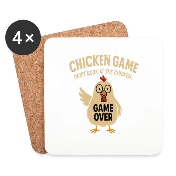 Chicken Game Don't Look At The Chicken - Untersetzer (4er-Set) - Weiß - Vorne