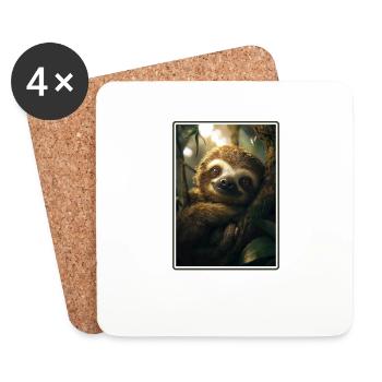 Paresseux Paresseux - Dessous de verre (lot de 4) - blanc - Devant