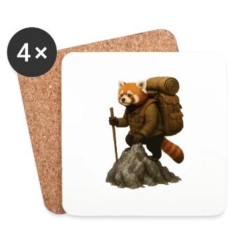 Randonnée panda roux - Dessous de verre (lot de 4) - blanc - Devant