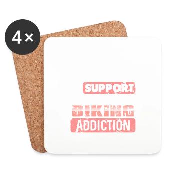 I Only Work to Support My Biking Addiction - Untersetzer (4er-Set) - Weiß - Vorne
