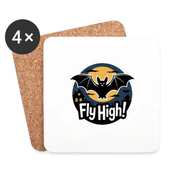 BATS FLY HIGH - Coasters (set of 4) - white - Front