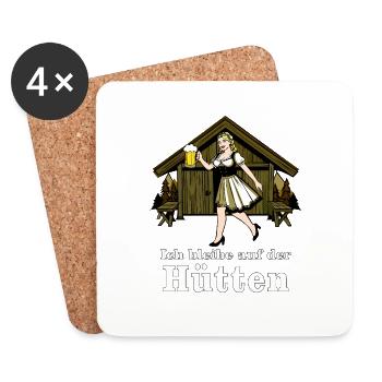 I stay at the hiker's hut - Coasters (set of 4) - white - Front