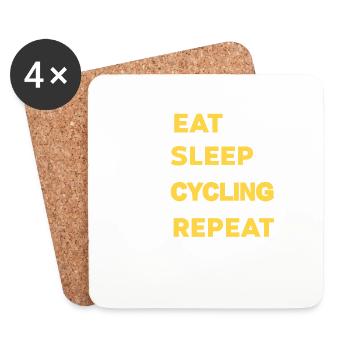 Eat Sleep Cycling Repeat Routine Lifestyle - Coasters (set of 4) - white - Front