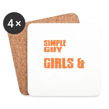 Simple Guy Who Loves Bikes and Women - Untersetzer (4er-Set) - Weiß - Vorne