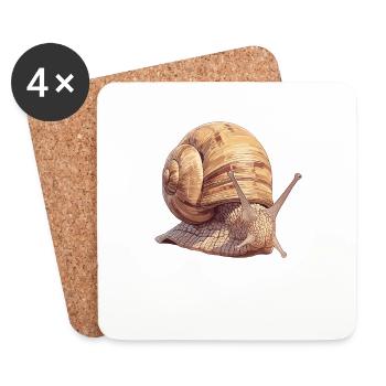Snails Snail - Coasters (set of 4) - white - Front