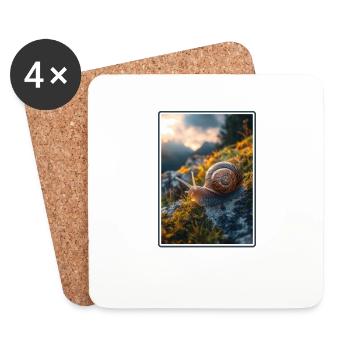 Snails Snail - Coasters (set of 4) - white - Front