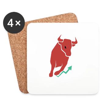 Bullenmarkt Aktienhandel Investor Design Bull - Untersetzer (4er-Set) - Weiß - Vorne