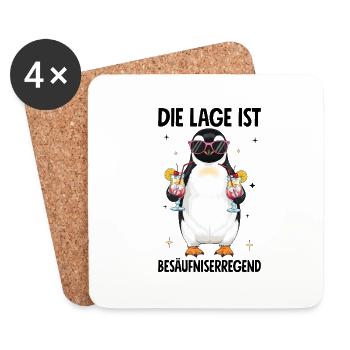 Die Lage Ist Besäufniserregend - Untersetzer (4er-Set) - Weiß - Vorne