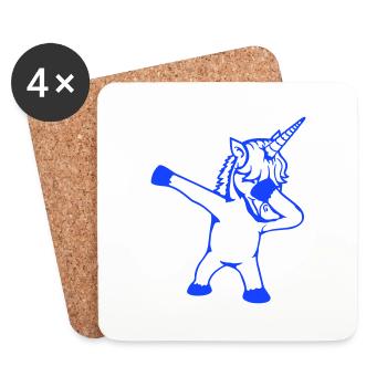 Einhorn Dabbing Dab Tanz Party Pose Geste Lustig - Untersetzer (4er-Set) - Weiß - Vorne