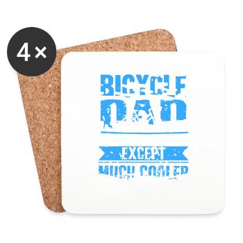 Cool Cycling Dad Funny Rider Father Life Quote - Coasters (set of 4) - white - Front