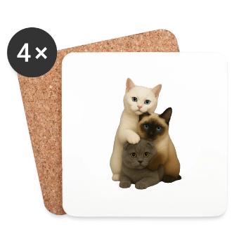 British Shorthair Siamese Fold - Untersetzer (4er-Set) - Weiß - Vorne