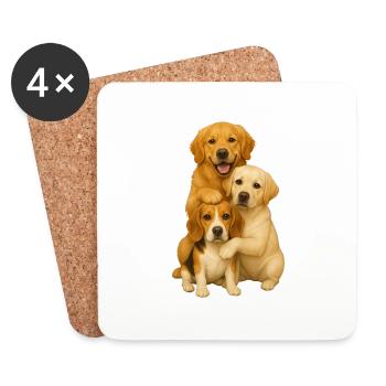 Golden Retriever Labrador Beagle - Untersetzer (4er-Set) - Weiß - Vorne