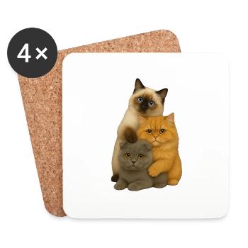 Pli persan birman - Dessous de verre (lot de 4) - blanc - Devant