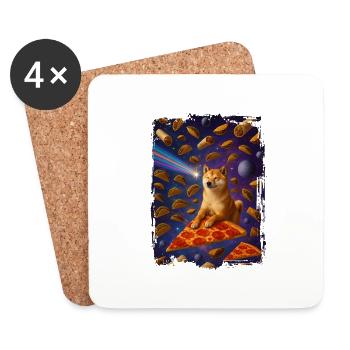 Shiba Inu - Dessous de verre (lot de 4) - blanc - Devant