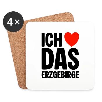 Ich liebe das Erzgebirge - Untersetzer (4er-Set) - Weiß - Vorne