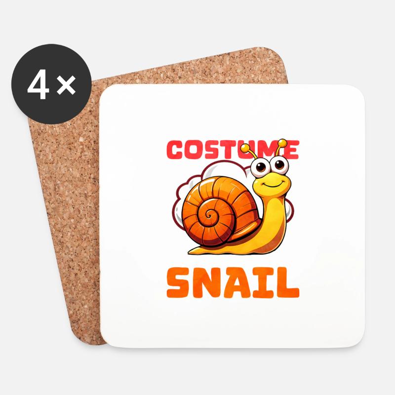 Schnecke - Untersetzer (4er-Set) - Weiß