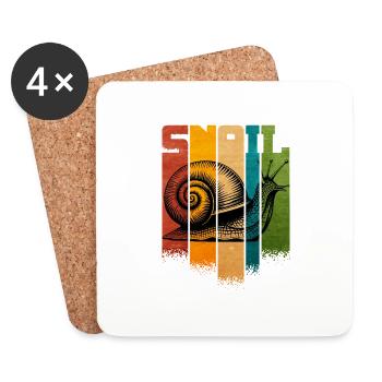 Snail - Coasters (set of 4) - white - Front