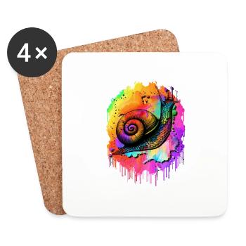 Snail - Coasters (set of 4) - white - Front