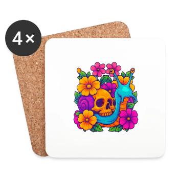 Snail - Coasters (set of 4) - white - Front