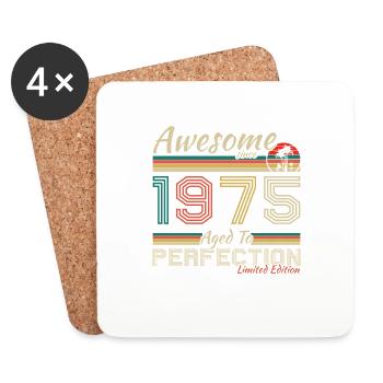 1975 Vintage Retro Geburtstagsgeschenk - Untersetzer (4er-Set) - Weiß - Vorne