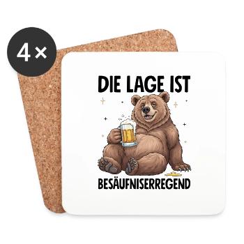 Die Lage Ist Besäufniserregend - Untersetzer (4er-Set) - Weiß - Vorne