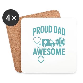 Proud Dad of an Awesome Doctor – Stolzer Papa eine - Untersetzer (4er-Set) - Weiß - Vorne