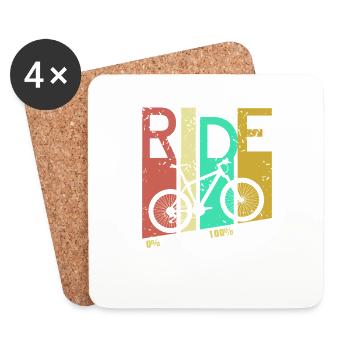 Vélo Ride Citation Eco Équipement cycliste zéro émission - Dessous de verre (lot de 4) - blanc - Devant