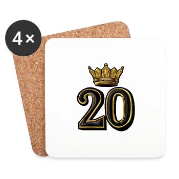 20 Number Crown - Coasters (set of 4) - white - Front