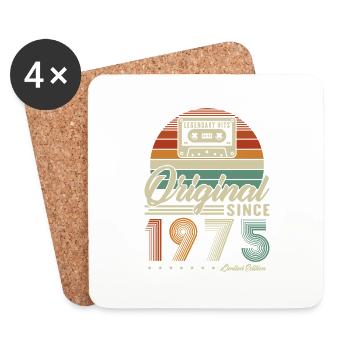1975 Vintage Retro Cadeau D'anniversaire - Dessous de verre (lot de 4) - blanc - Devant