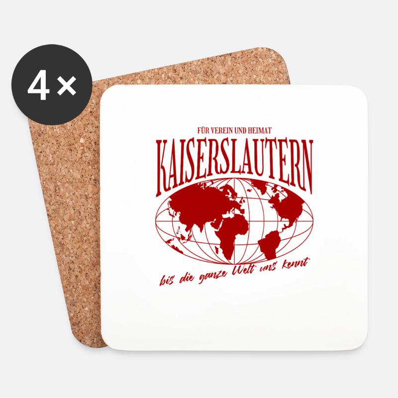 Kaiserslautern Heimat Fußball Geschenk - Untersetzer (4er-Set) - Weiß