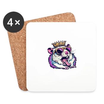 Hamster Drôle - Dessous de verre (lot de 4) - blanc - Devant