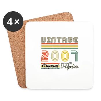 2007 Vintage Born 2007 Vintage Birthday Gift - Coasters (set of 4) - white - Front