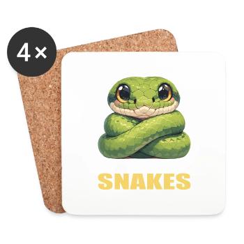 Snakes Snake - Coasters (set of 4) - white - Front