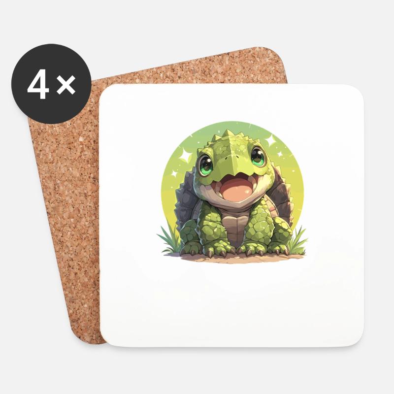 Schnappschildkröten Schnappschildkröte - Untersetzer (4er-Set) - Weiß