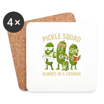 Pickle Squad - Immer in der Klemme - Untersetzer (4er-Set) - Weiß - Vorne