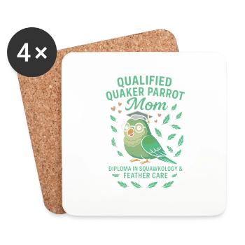 Qualifizierte Quaker Papageienmutter - Untersetzer (4er-Set) - Weiß - Vorne