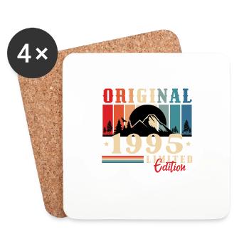 1995 Birthday Born in 1995 vintage Retro. Editio - Coasters (set of 4) - white - Front
