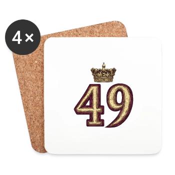 49 Zahl Krone - Untersetzer (4er-Set) - Weiß - Vorne