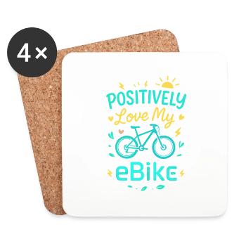Positiv lieben mein eBike - Untersetzer (4er-Set) - Weiß - Vorne