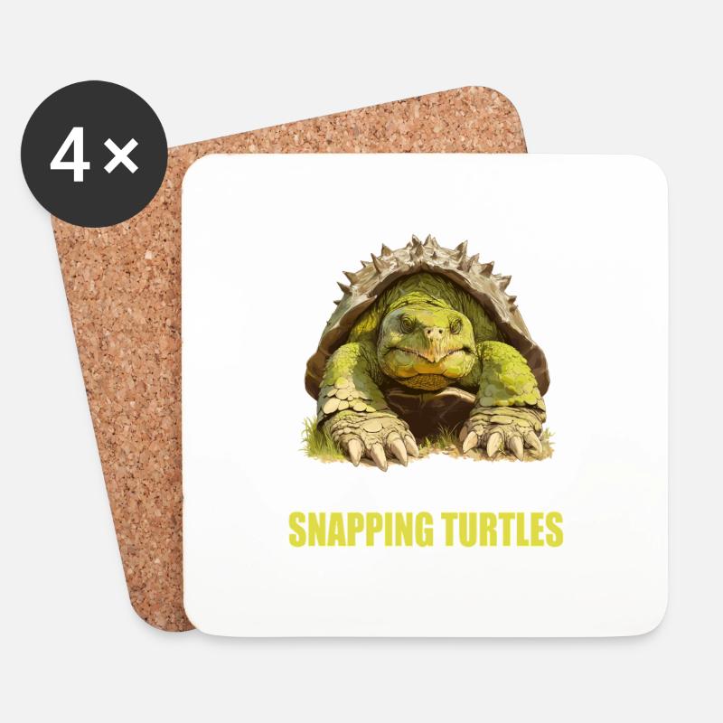Schnappschildkröten Schnappschildkröte - Untersetzer (4er-Set) - Weiß