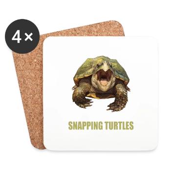 Snapping Turtles Snapping Turtle - Coasters (set of 4) - white - Front