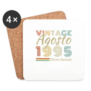 August 1995 Original Vintage Geburtstag - Untersetzer (4er-Set) - Weiß - Vorne