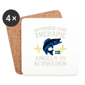 I Don't Need Therapy Fishing In Sweden - Coasters (set of 4) - white - Front