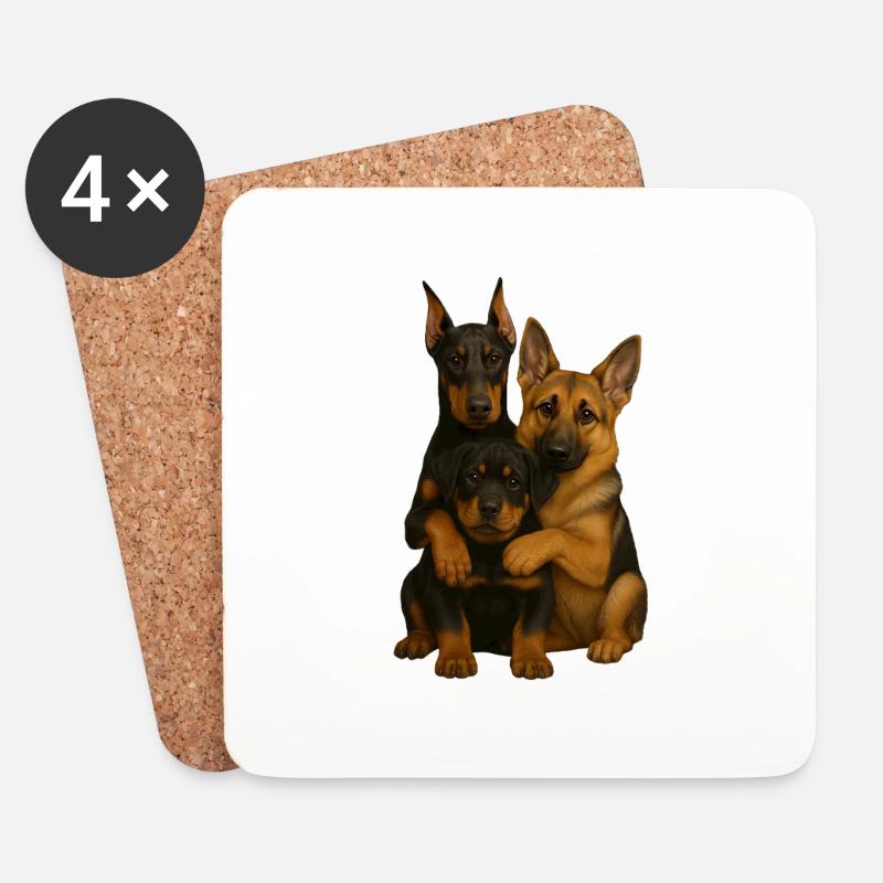 Hund Hunde Süße Hunde - Untersetzer (4er-Set) - Weiß
