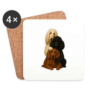Dog Dogs Cute Dogs - Coasters (set of 4) - white - Front